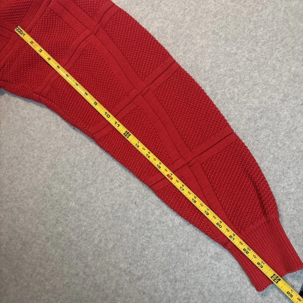 Vintage‎ Red Cable Knit Golf Sweater Men's M Sweater Collection By Van Heusen